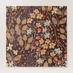Herbstflora: Vintages nahtloses Muster Puzzle