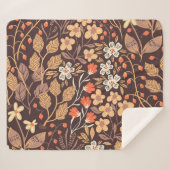 Herbstflora: Vintages nahtloses Muster Sherpadecke (Vorderseite (Horizontal))