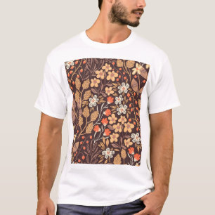 Herbstflora: Vintages nahtloses Muster T-Shirt