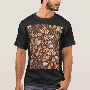 Herbstflora: Vintages nahtloses Muster T-Shirt