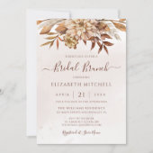 Herbstfloral Boho Fall Foliage Bridal Brunch Einladung (Vorderseite)