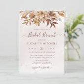 Herbstfloral Boho Fall Foliage Bridal Brunch Einladung (Stehend Vorderseite)