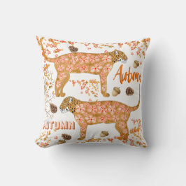 Herbstfloral Leopard Throw Kissen