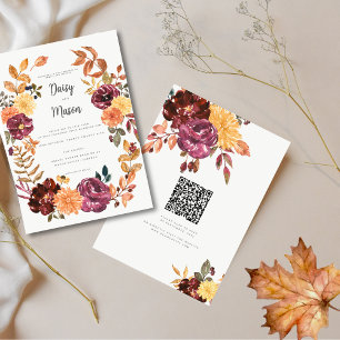Herbstfloral mit BoId Wasserfarbenblüte mit UAWG Einladung