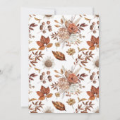 Herbstfloral Pumpkin Erntedank Dinner Einladung (Rückseite)