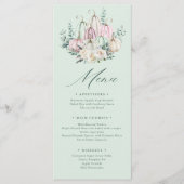 Herbstfloral Pumpkin Erntedank Dinner Menükarte (Vorderseite)