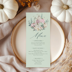 Herbstfloral Pumpkin Erntedank Dinner Menükarte