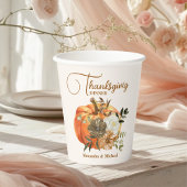 Herbstfloral Pumpkin Erntedank Dinner Pappbecher
