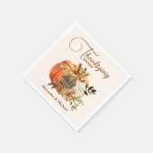 Herbstfloral Pumpkin Erntedank Dinner Serviette (Ecke)