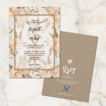 Herbstfloral QR Code Hochzeit