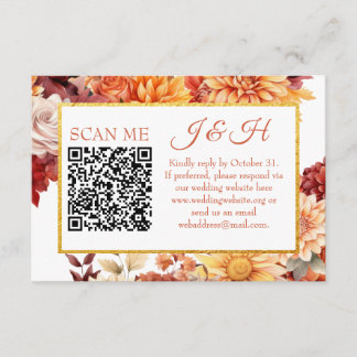 Herbstfloral QR Code UAWG Hochzeitsszenario Begleitkarte