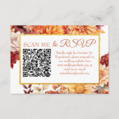 Herbstfloral QR Code UAWG Hochzeitsszenario Begleitkarte (Vorderseite)