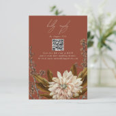 Herbstfloral Terracotta Hochzeit im Herbst QR Code Begleitkarte (Stehend Vorderseite)