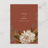 Herbstfloral Terracotta Hochzeit im Herbst QR Code Begleitkarte (Rückseite)