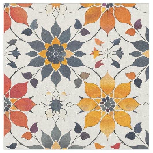Herbstfloral Tile Stoff (Nahaufnahme)