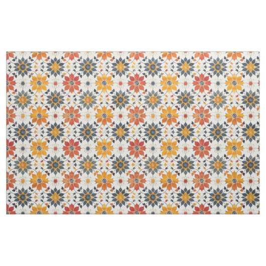 Herbstfloral Tile Stoff (Fat Quarter (45,7 x 55,9 cm))