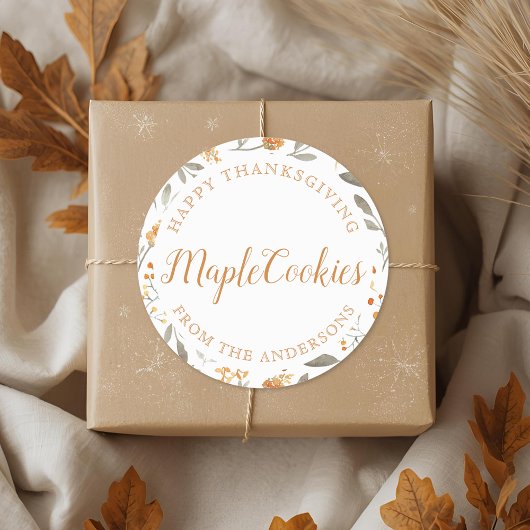 Herbstfloral und Berries Personalisiertes Backgesc Runder Aufkleber