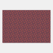 Herbstfloral und Kariert Geschenkpapier Set (Vorderseite)