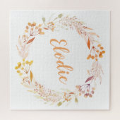 Herbstfloral Wreath Boho Personalisiert Puzzle (Horizontal)
