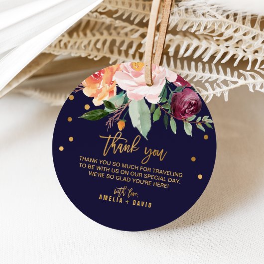 Herbstfloralbedankt euch herzlich bei der Begrüßun Geschenkanhänger