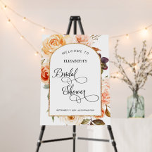Herbstflorale Arkadenrahmen Brautparty willkommen