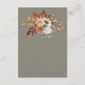 Herbstflorale auf grauer Hochzeit Begleitkarte (Rückseite)