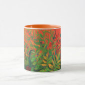 Herbstflorale Blätter, ÄltereBerries auf Orange Tasse (Zentrum)