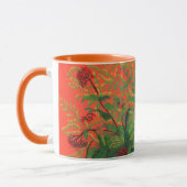 Herbstflorale Blätter, ÄltereBerries auf Orange Tasse (Links)