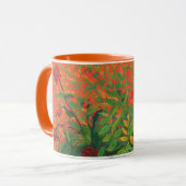Herbstflorale Blätter, ÄltereBerries auf Orange Tasse (Vorderseite Links)