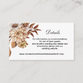 Herbstflorale Blätter Elegante Hochzeiten Details Begleitkarte (Vorderseite)