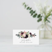 Herbstflorale Bobby Button Salon Business Cards Visitenkarte (Stehend Vorderseite)