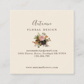 Herbstflorale Bouquet Design Square Visitenkarten Quadratische Visitenkarte (Rückseite)