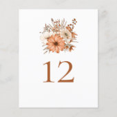 Herbstflorale Bouquet Hochzeit Tischnummer (Vorderseite)