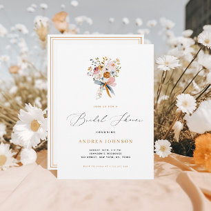 Herbstflorale Bouquet mit Bow Fall Brautparty Einladung