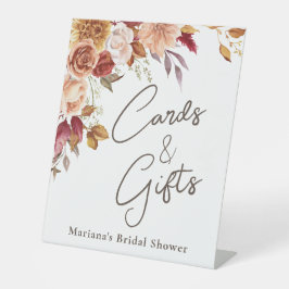 Herbstflorale Brautparty Karten und Geschenke Sockelschild