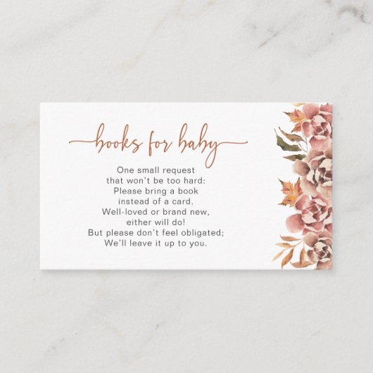 Herbstflorale Bücher für Kinder Begleitkarte (Vorderseite)