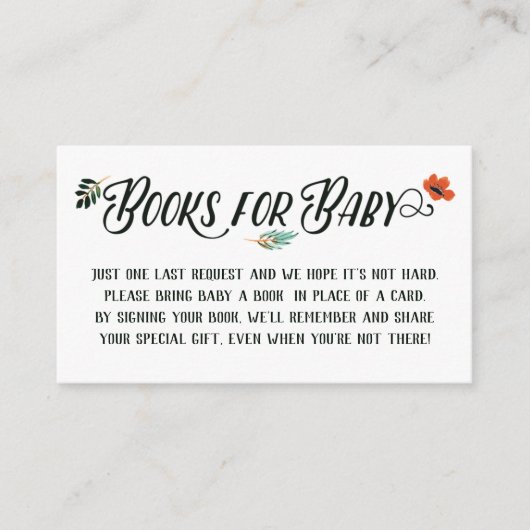 Herbstflorale Bücher für Kinder Begleitkarte (Vorderseite)