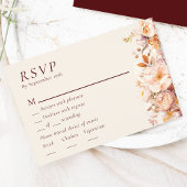 Herbstflorale Burgunder Cream Wedding Menu UAWG RSVP Karte