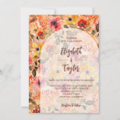 Herbstflorale Collage in einer Hochzeit Einladunge Einladung (Vorderseite)