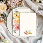 Herbstflorale Elegante Blume Hochzeit Einladung