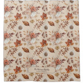 Herbstflorale elegante Retro Familienname personal Duschvorhang (Vorderseite)