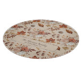Herbstflorale elegante Retro Familienname personal Schneidebrett (Ecke)