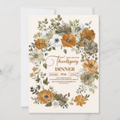 Herbstflorale Erntedank Einladung (Vorderseite)