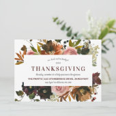 Herbstflorale Erntedank Einladung (Stehend Vorderseite)