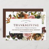 Herbstflorale Erntedank Einladung (Vorne/Hinten)