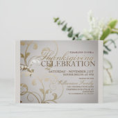 Herbstflorale Erntedank Einladung (Stehend Vorderseite)