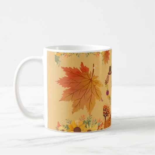 Herbstflorale Erntedank Kaffeetasse (Links)