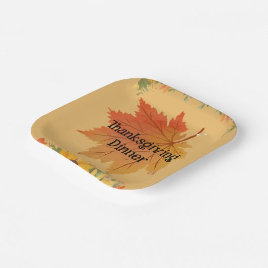 Herbstflorale Erntedank Pappteller (Gewinkelt)