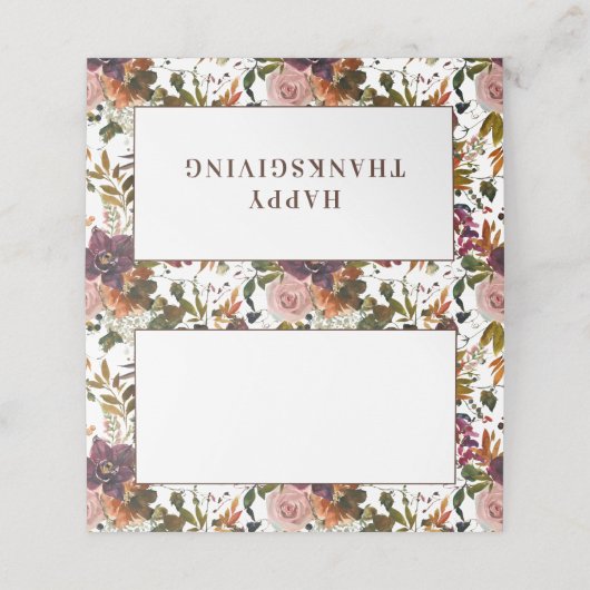 Herbstflorale Erntedank Platzkarte (Außenseite Aufgefaltet)