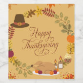 Herbstflorale Erntedank Weinetikett (Einzelnes Label)